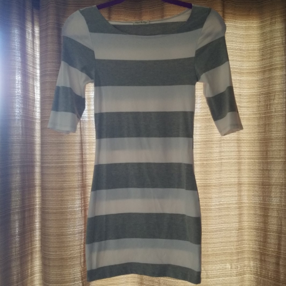 Stripe grey and white dress
